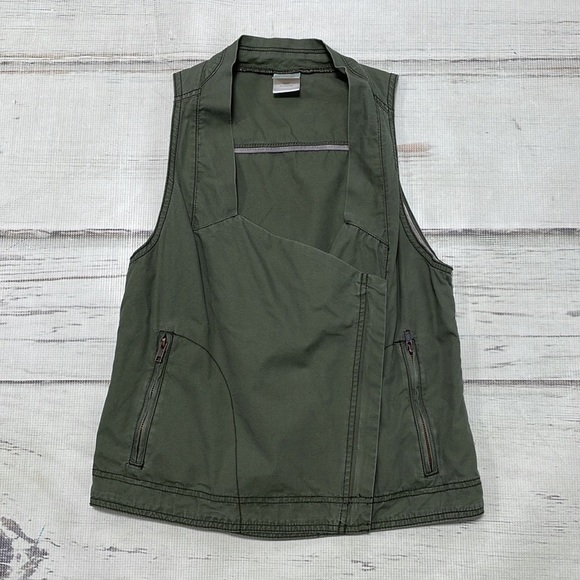 Inked & Faded Moto Vest Army Green Zip Size Small - Picture 8 of 13